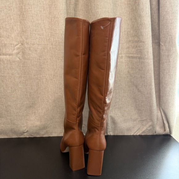 Steve Madden Handles Boots Women's 8-1/2 Brown Leather Heels Knee-High Luxury - Picture 3 of 14